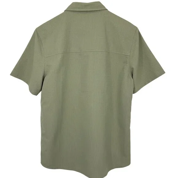 Sitka Gear Mojave Shirt Short Sleeve Mens Green Grid Button Down Size Medium M - Picture 5 of 9